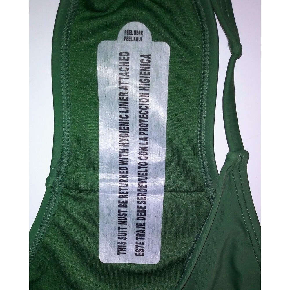 Woman's Juniors XL High Leg Scoop Waist Bikini Bottom Dark Green 12 / 14 NEW - Picture 5 of 9